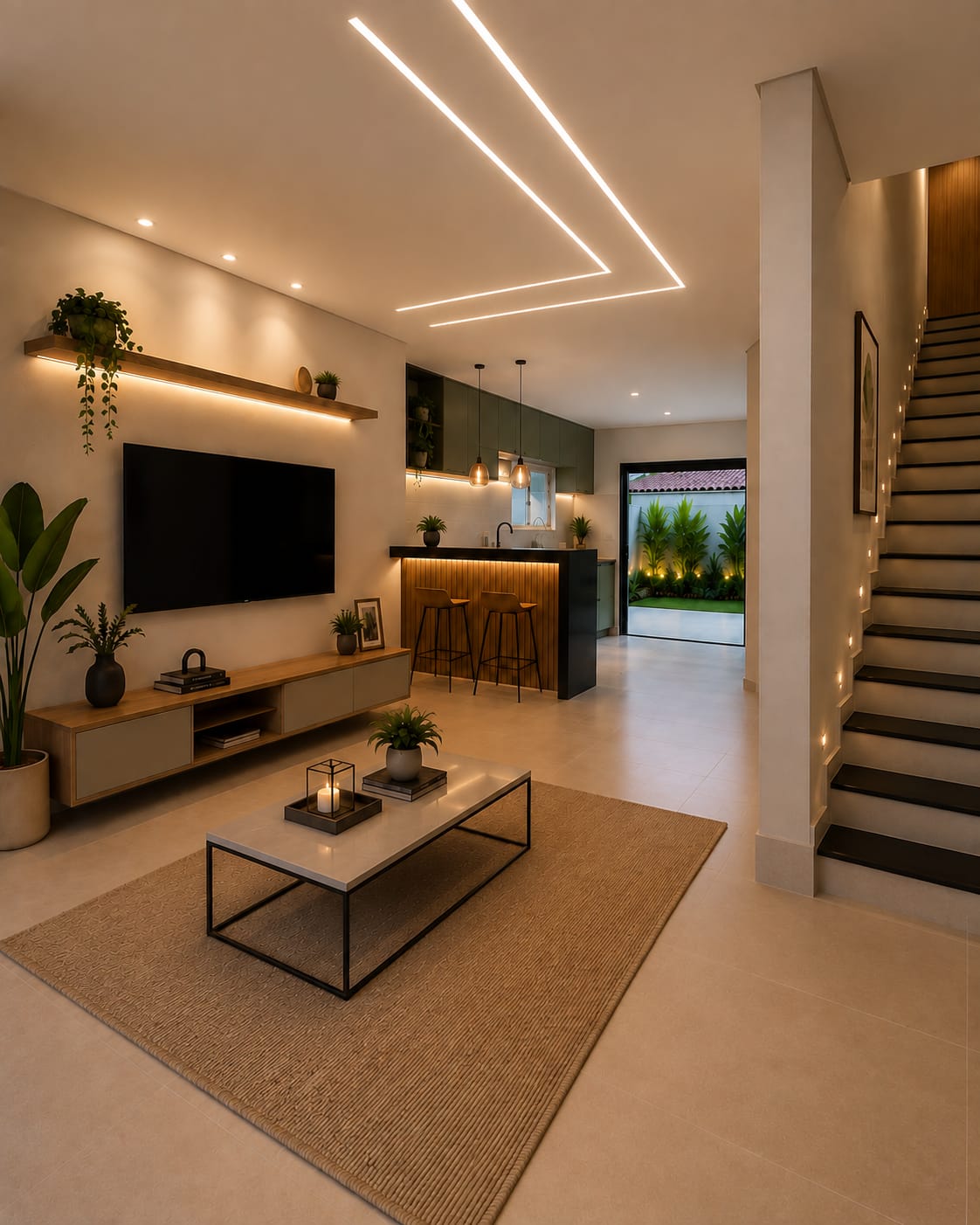 Sugestão de sala moderna decorada